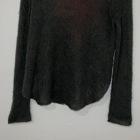 Woodenships Women’s Knit Red heart Gray Crew Neck Mohair wool Blend Sweater S/M - Picture 8 of 11